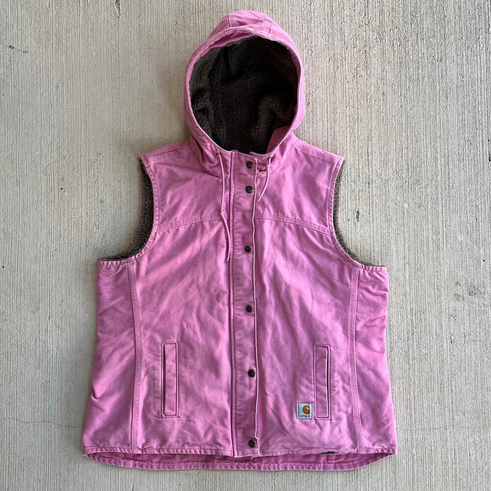 Carhartt pink hooded work wear vest